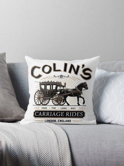Colin's Bridgerton Style Carriage Rides Throw Pillow, Bridgerton Throw Pillow, For Decoration, Home and Living, Gift for Fans, Funny Gift Ideas