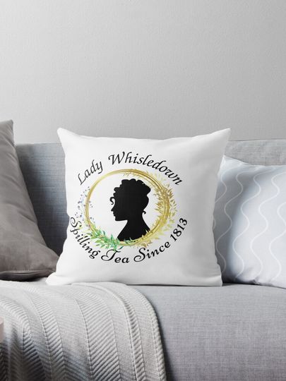 Lady Whisledown Society Paper Spilling The Tea Since 1813 Throw Pillow, Bridgerton Throw Pillow, For Decoration, Home and Living, Gift for Fans, Funny Gift Ideas