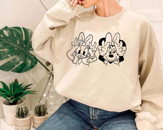 Daisy Duck and Minnie Mouse, Minnie Mouse Sweatshirt, Disney Women Sweatshirt, Disney Crewneck Sweatshirt, Family Disney Sweatshirt