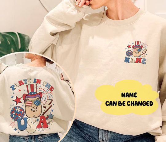 Personalized Toy Story Party in The USA 4th of July Sweatshirt | Disneyland Buzz Lightyear Happy Patriotic Day Shirt | Memorial Day Tee