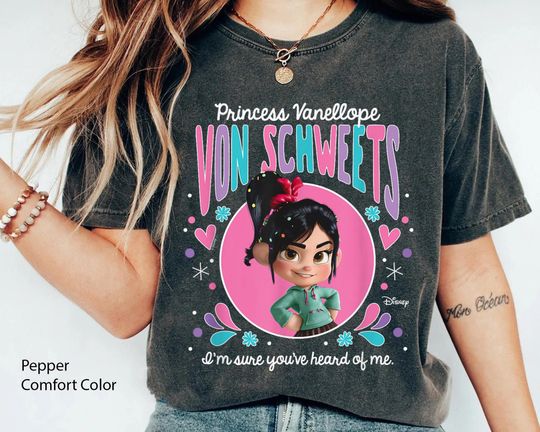 Cute Princess Vanellope Comfort Colors Shirt,  Wreck It Ralph T-shirt, 2024 Girls Trip,   World, Magic Kingdom Park