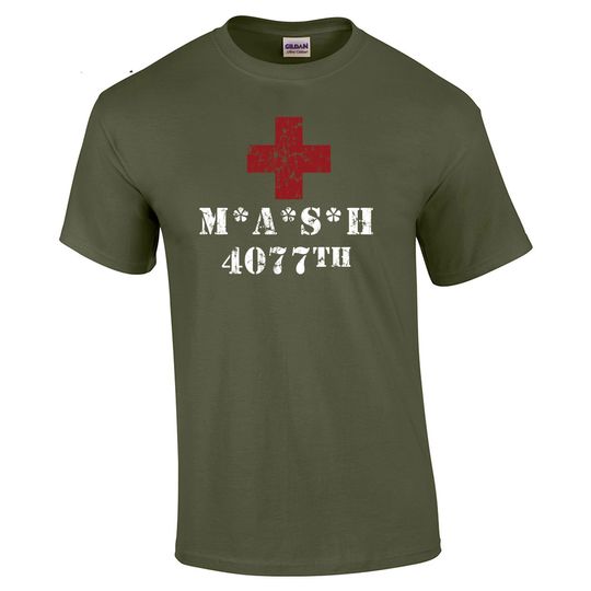M*A*S*H Shirt | Mash 4077th tv Division Vintage Style Distressed Sitcom T-shirt | Cotton Short Sleeve Shirt | 80s Movie Shirt