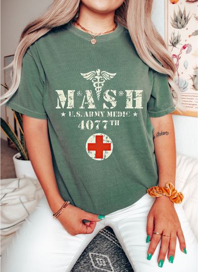 M*A*S*H Shirt | Mash 4077th tv Division Vintage Style Distressed Sitcom T-shirt | Cotton Short Sleeve Shirt | 80s Movie Shirt