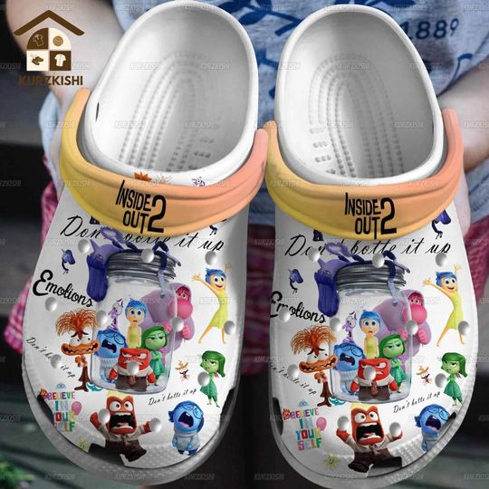 It's Okay To Feel All The Feels Clogs Shoes, Inside Out 2 Movie Summer Shoes