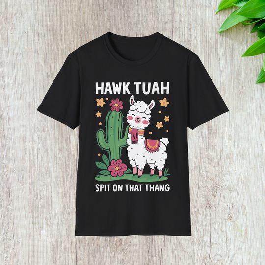 Hawk Tuah Spit on that thang funny Llama T-Shirt for Best Friends, Bachelorette Party Shirts