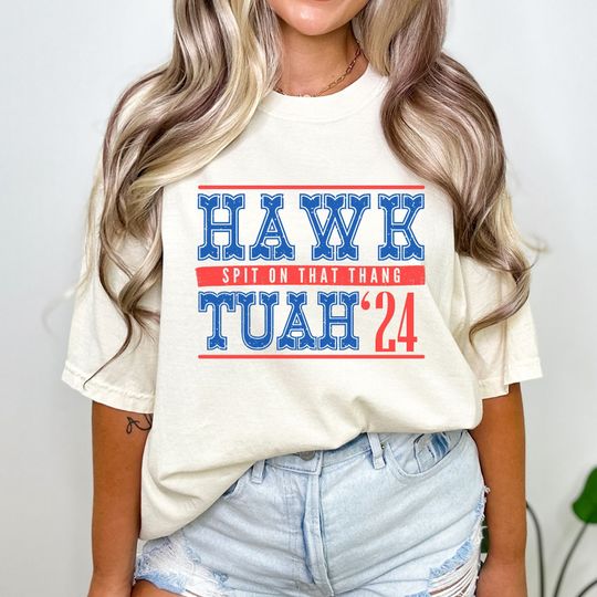 Hawk Tuah Spit on that Thang Tee, Hawk Tuah Girl Funny Viral Shirt, Hawk Tuah Meme 2024, Trendy Comfort Colors Unisex Shirt