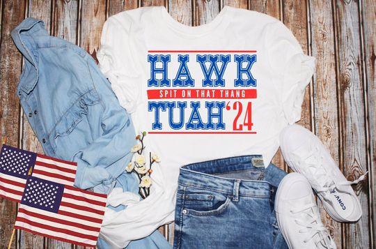 HAWK TUAH Spit On That Thang Funny Tshirt  Unisex short sleeves heavy cotton shirt, Multiple colors trending shirts