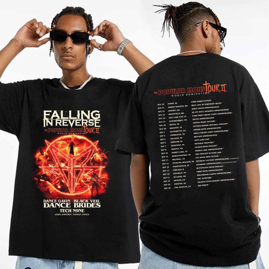 Falling In Reverse The Popular Monstour II Tour 2024 Shirt, Falling In Reverse 2024 Concert Tee, Falling In Reverse Band Shirt, Gift For Fan