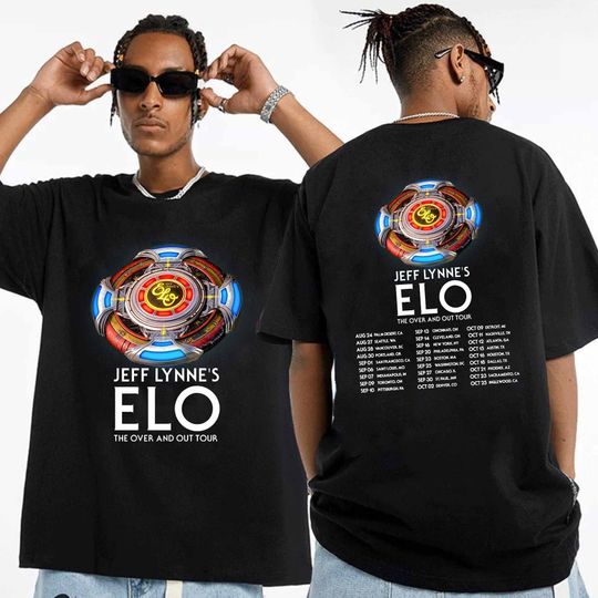 Jeff Lynne's ELO Over and Out FINAL Tour 2024 Shirt, Jeff Lynne's Elo 2024 Concert Tee, Jeff Lynne's ELO Fan Gift, Rock Band Music Tour