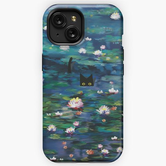 Claude Monet Water Lilies | Monet Waterlily Cat Prints iPhone Case