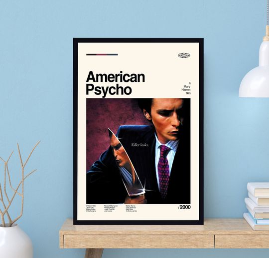 Discover American Psycho Poster, Mary Harron, American Psycho Print, Minimalist Art, Vintage Poster, Midcentury Poster, Movie Poster, Wall Art