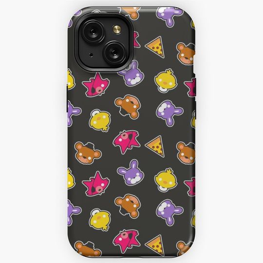 FNAF // Freddy's Faces Pattern Cute Kawaii Chibi for kids iPhone Case