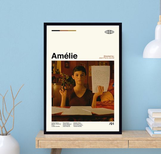 Discover Amlie Poster, Amlie Print, Jean-Pierre Jeunet, Retro Movie Poster, Modern Poster, Retro Poster, Minimalist Art, Vintage Poster, Wall Decor