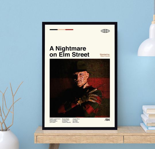 A Nightmare on Elm Street Poster, Wes Craven, Minimalist Art, Modern Art, Midcentury Poster, Vintage Poster, Movie Poster, Wall Decor