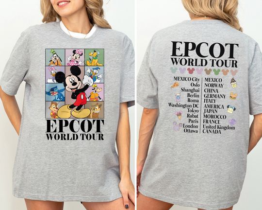 Mickey Friends Epcot World Tour Shirt, Disney Epcot Trip Shirt, Drink Around The World