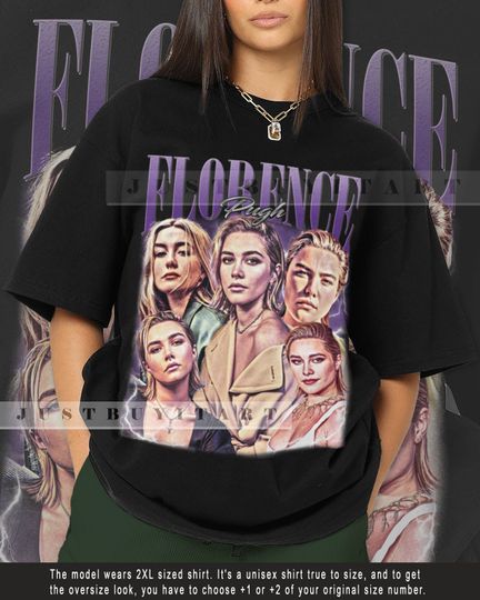 Limited Florence Pugh Shirt, Movie Graphic Bootleg Tee, Cotton Short Sleeve Shirt, Retro Shirt For Fans