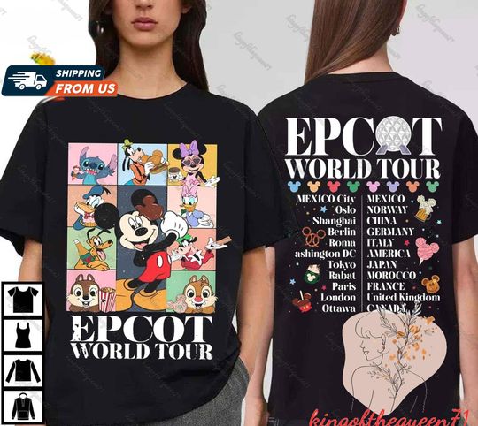 Disney Epcot World Tour T-Shirt, Drink Around The World Traveler Sweatshirt