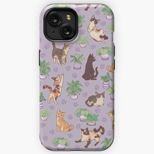 Cozy michis in lavender iPhone Case