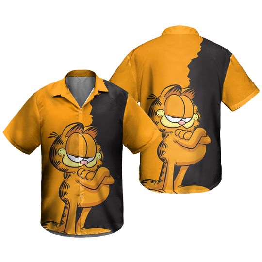 Funny Garfield Hawaiian Aloha 3D Print Summer Vacation Unisex  Shirt