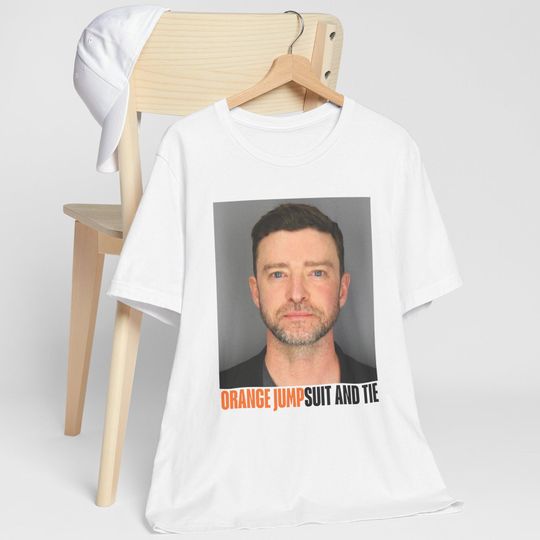 Funny Justin Timberlake Mugshot T-Shirt, Orange Jumpsuit and Tie, Timberlake Concert Shirt, JT Fan Gift