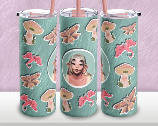 Design portals Melanie Martinez Tumbler with Liz and Straw 20oz, Baby Cry Tumblers