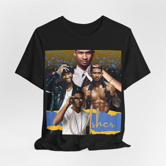 Discover Usher "Blue Splash" Unisex Jersey Short Sleeve Tee, Summer Casual Shirt, All Size Available