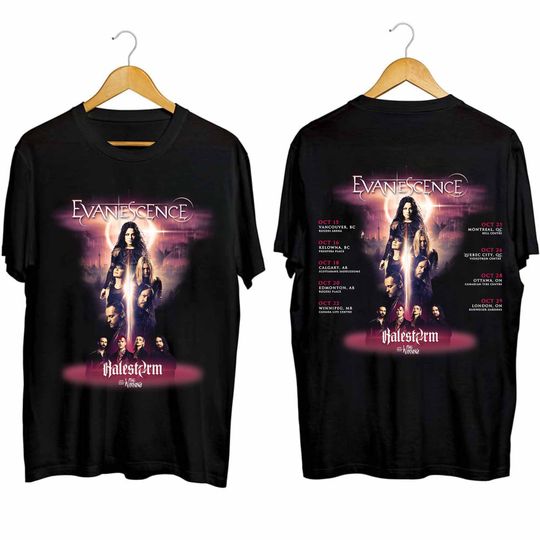Evanescence 2024 Tour Double sided Shirt, Evanescence Band Fan Shirt, Evanescence 2024 Concert Shirt