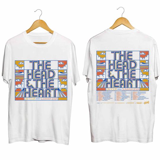 The Head & The Heart 2024 Summer Tour Double sided Shirt, The Head and the Heart Band Fan Shirt