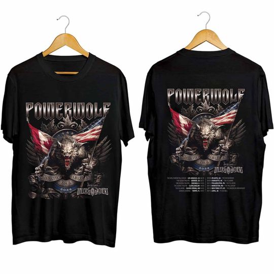 Powerwolf - North America Tour 2024 Double sided Shirt, Powerwolf Band Fan Shirt