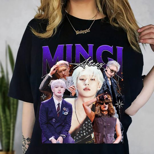 Mingi Kpop Shirt, Mingi ATEEZ Kpop Shirt, Song Mingi ATEEZ Vintage Retro Graphic Music Unisex Gift Fan
