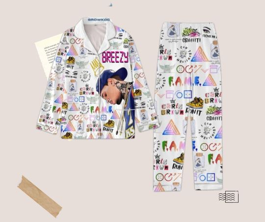 Chris Brown Concert Pajamas Set, Chris Brown 11 11 Tour Shirt, Chris Brown Pants, Chris Brown Pj Set, Pj Music Set Of Pajamas Women