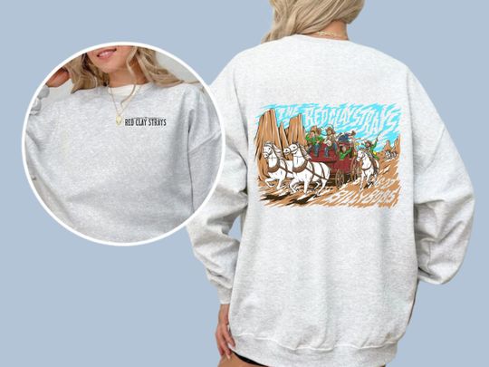 The Red Clay Strays Crewneck Sweatshir- Concert Sweatshirt - 2024 Tour Merch - Vintage 90's Crewneck Sweatshir