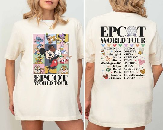 Vintage Disney Epcot World Tour Shirt, Drink Around The World Sweatshirt, Disneyland Family Matching T-Shirt, Disneyworld Traveler Shirt