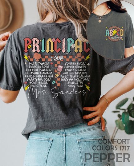 Retro School Principal Tour Shirt, ABCD Teacher Tour Shirt for Principal, Principal Custom First Day of School Tshirt, Back To School Tee