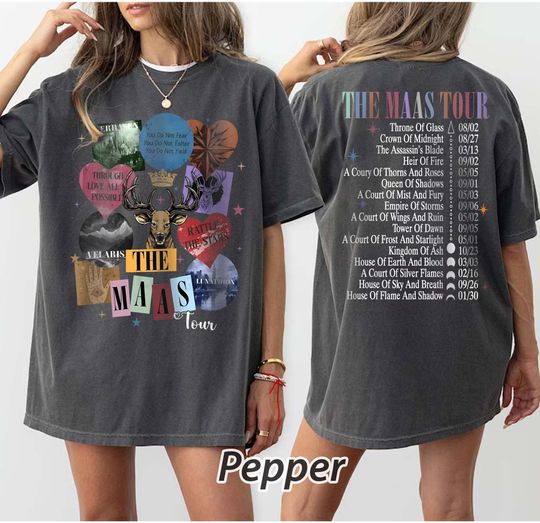 Sarah J. Maas Eras Tour Comfort Colors T-Shirt, The Maas Tour Tee, Crescent City, Throne of Glass Merch, SJM Fan Apparel gift, velars merchs