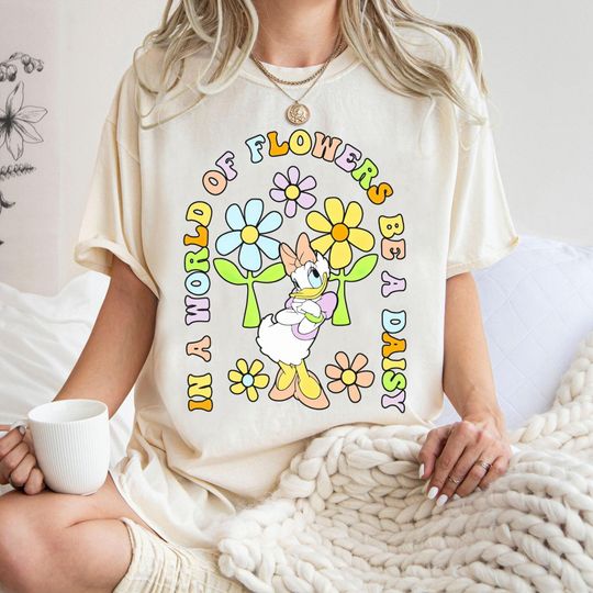 Disney Daisy Duck Shirt, Lovely In A World Of Flowers Be A Daisy T-shirt, Disney Girl Trip Tee