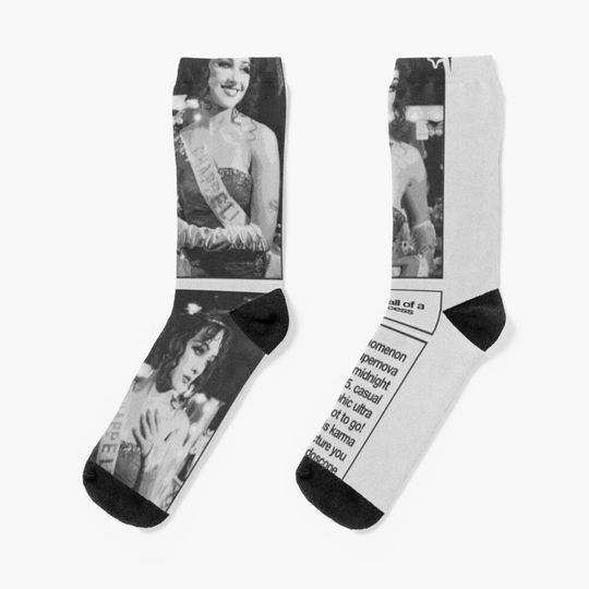 Chappell Roan Fan Poster Black and White Cotton Comfortable socks