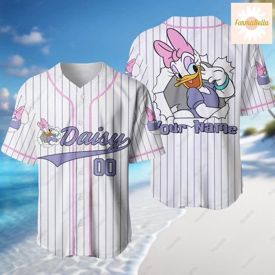 Daisy Duck Jersey Shirt, Custom Daisy Duck Baseball Shirt, Disney Daisy Baseball Jersey