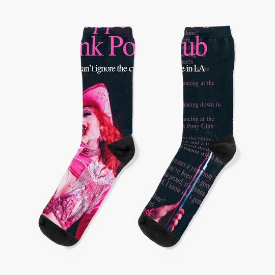 Pink Pony Club Chappell Roan Cotton Socks, Cute & Cozy Gift for Unisex
