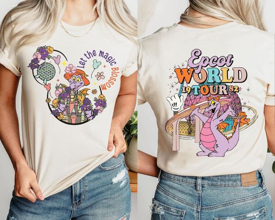 Figment Let The Magic Blossom T-Shirt, Disney Epcot World Tour 1982 Shirt, Disneyland Vacation Tee, Disney Holiday Shirt, Disney Family Trip