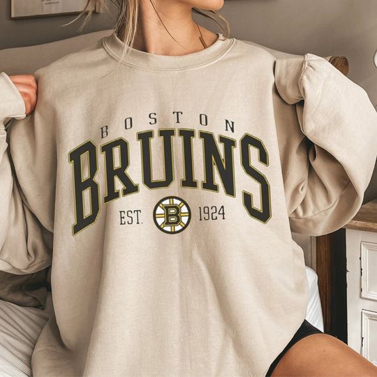 Boston Bruins Hockey Crewneck Sweatshirt | Varsity Boston Bruins Shirt, Vintage Bruins Sweater, Hockey Fan Gift, Retro Boston Bruins Shirt