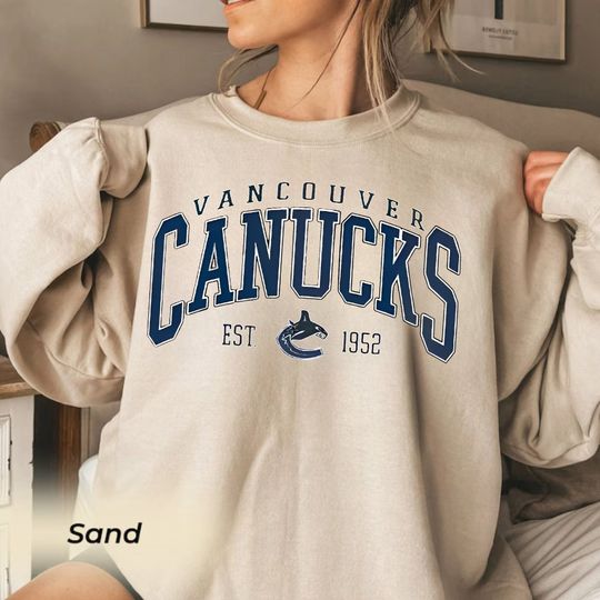 Vintage Sweatshirt, Van.couver Can.ucks Sweater, Canucks Tee, Hockey Sweatshirt, Hockey Sweatshirt, College Sweater, Hockey Fan Shirt