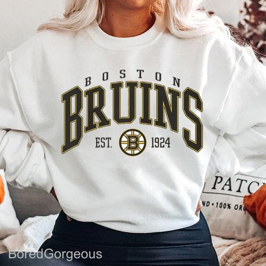 Vintage Boston Bruins Sweatshirt, Bruins Sweatshirt, Hockey Sweatshirt, College Sweater, Hockey Fan Sweatshirt, Gift For Fans