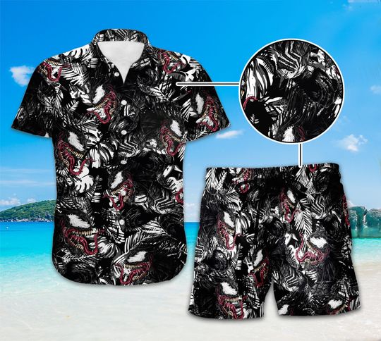 Venom Hawaii Shirt Venom The Last Dance Shirt Spider Man Venom Hawaiian Button Up Shirt Summer Vacation Shirt Venom Halloween Costume Shirt