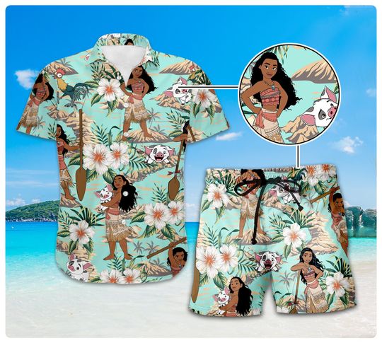 Princess Moana Hawaiian Shirt, Disneyland Princess Hawaii Shirt, Girls Trip Shirt, Disneyland Family Vacation Tee, Family Trip Shirt