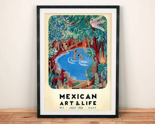 Mexican Art and Life Poster: Bathing Pool Mexico Magazine Print, Minimalist Art, Vintage Poster, Retro Poster, Modern Art, Wall Decor