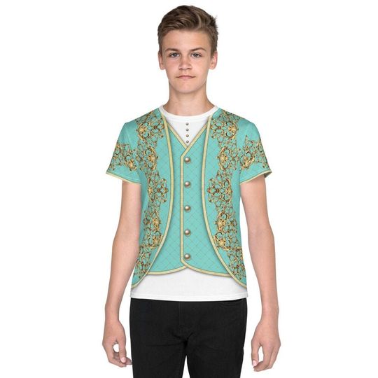 Aladdin Prince Kids Costume 3D Shirt | Disney Short Sleeve Cotton Tee | Disney Cosplay Shirt | Disneyland Trip Outfit For Adult/Kid