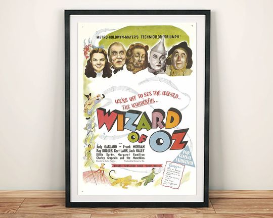 Wizard of Oz Cinema Poster: Vintage Movie Promotional Art Print, Minimalist Art, Vintage Poster, Retro Poster, Modern Art, Wall Decor