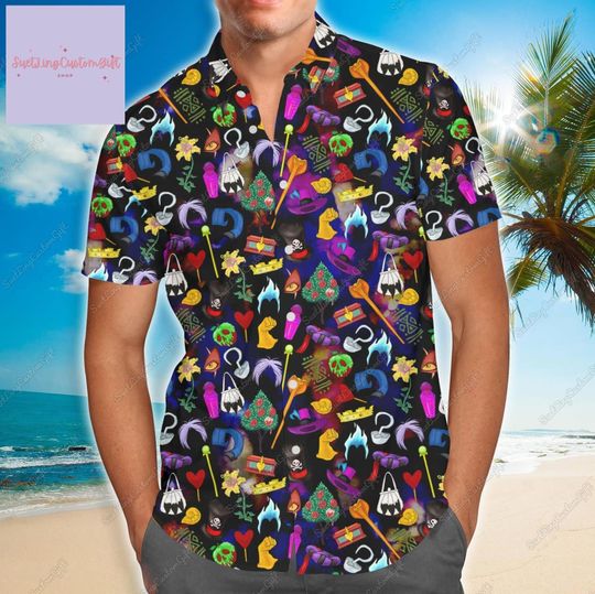 Disney Villain Button Shirt, Villains Evil Hawaiian Shirt, Disney Shirt