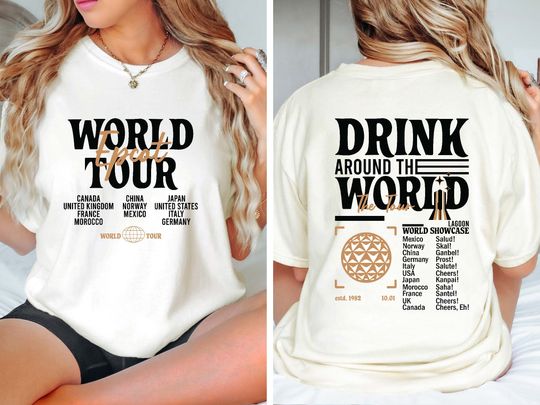 Comfort ColorsDisney Epcot World Tour Shirt, Drink Around The World Shirt, Disney Group Trip Shirt, Retro Disneyland Epcot Shirt, Epcot Tee